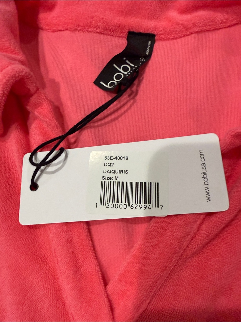 bobi Coral Pink Terry Polo Dress with Chest Pocket - Picture 3 of 4